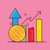 chart increase vector illustration on a background.Premium quality symbols. vector icons for concept and graphic design.