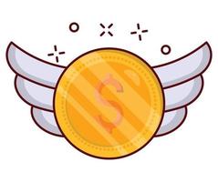 dollar wings vector illustration on a background.Premium quality symbols. vector icons for concept and graphic design.