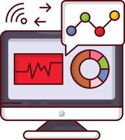 monitor analytic vector illustration on a background.Premium quality symbols. vector icons for concept and graphic design.