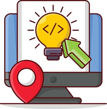 ilustración de vector de idea de codificación en un fondo. símbolos de calidad premium. iconos vectoriales para concepto y diseño gráfico.