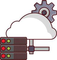 ilustración de vector de servidor de nube en un fondo. símbolos de calidad premium. iconos vectoriales para concepto y diseño gráfico.