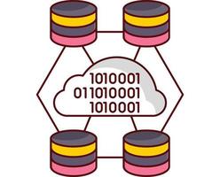 ilustración vectorial de codificación en la nube en un fondo. símbolos de calidad premium. iconos vectoriales para concepto y diseño gráfico. vector