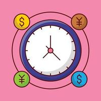 dollar time vector illustration on a background.Premium quality symbols. vector icons for concept and graphic design.