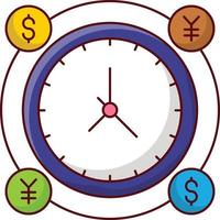 ilustración de vector de tiempo de dólar en un fondo. símbolos de calidad premium. iconos vectoriales para concepto y diseño gráfico.