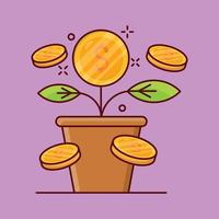 money growth vector illustration on a background.Premium quality symbols. vector icons for concept and graphic design.