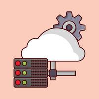 ilustración de vector de servidor de nube en un fondo. símbolos de calidad premium. iconos vectoriales para concepto y diseño gráfico.