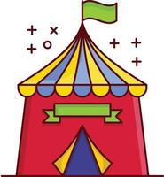 ilustración de vector de carpa de circo en un fondo. símbolos de calidad premium. iconos vectoriales para concepto y diseño gráfico.