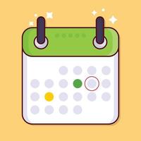 ilustración de vector de calendario en un fondo. símbolos de calidad premium. iconos vectoriales para concepto y diseño gráfico.