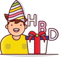 birthday boy vector illustration on a background.Premium quality symbols. vector icons for concept and graphic design.