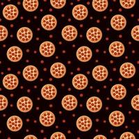 Seamless pattern with pizza pepperoni. Italian fast food. vector