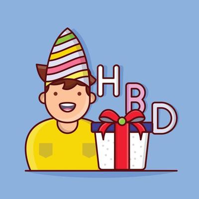 birthday boy vector illustration on a background.Premium quality symbols. vector icons for concept and graphic design.