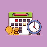 ilustración de vector de calendario en un fondo. símbolos de calidad premium. iconos vectoriales para concepto y diseño gráfico.