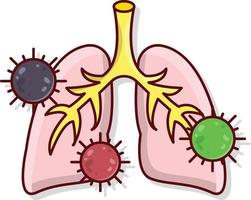 ilustración de vector de pulmones en un fondo. símbolos de calidad premium. iconos vectoriales para concepto y diseño gráfico.