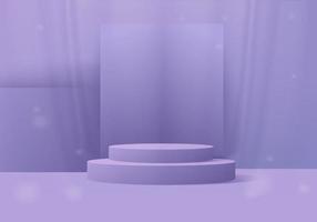 3d background products display podium scene with geometric platform on pedestal display purple studio vector