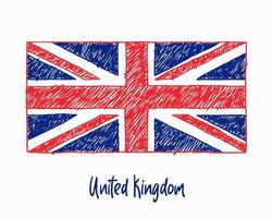 United Kingdom Flag Marker or Pencil Sketch Illustration Vector