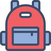 ilustración de vector de mochila en un fondo. símbolos de calidad premium. iconos vectoriales para concepto y diseño gráfico.