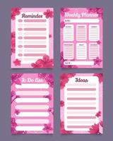 Spring Cherry Blossom Journal Template vector