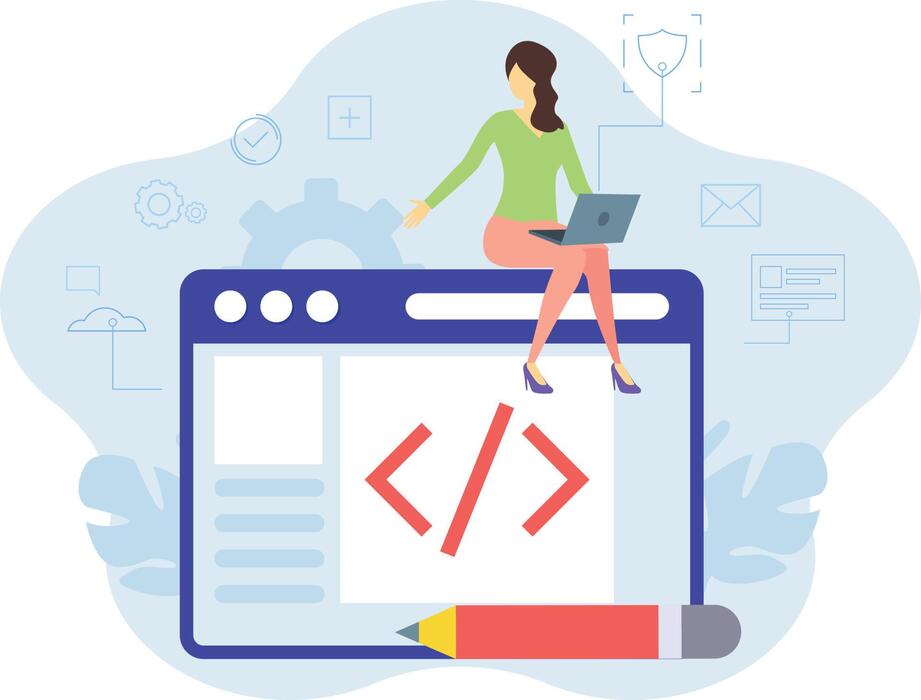 Girl Coding Vector Art, Icons, and Graphics for Free Download