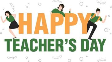 The students are celebrating teachers day. vector