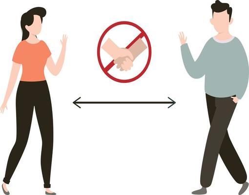 Keep distance and no shakehands in pandemic situation.