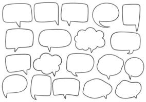 hand drawn background Set of cute speech bubble in doodle style vector