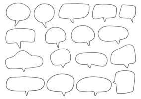 hand drawn background Set of cute speech bubble in doodle style vector
