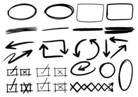 hand drawn graphic elements collection vector