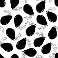 Seamless fruit pattern with avocado vector