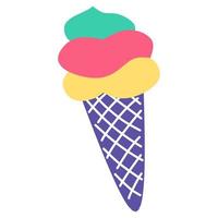 Cartoon ice cream cone icon vector
