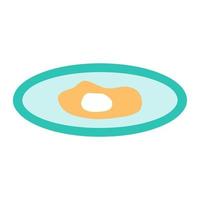 Egg on the plate for breakfast vector