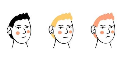 caras de hombres con diferentes emociones vector