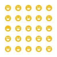 yellow happy cute emoticons set vector