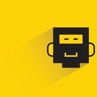 icono de robot ilustración de fondo amarillo vector