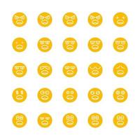 amazed and bored cute emoticons set vector