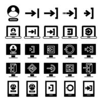 laptop and mobile login and register icons set vector