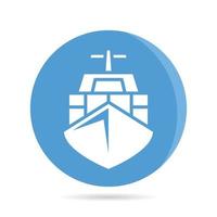 ferry ship icon in blue roud button vector