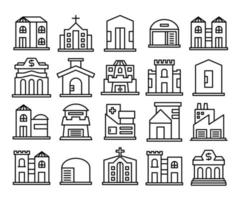 building line icons set vector