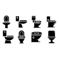 wc and toilet bowl icons vector
