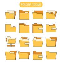 folder icons set vector