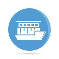 ferry icon in blue roud button vector