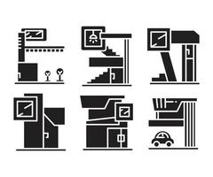 modern building icons vector illustration