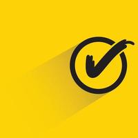 check mark icon yellow background vector