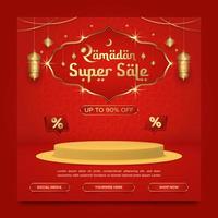 Ramadan sale promo social media banner template vector
