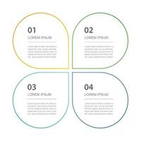 4 data infographics tab thin line index template. Vector illustration abstract square infographic background.