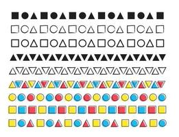 set of geometry line doodle banner vector