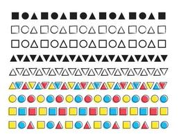 conjunto de banner de doodle de línea de geometría vector