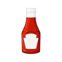 Bottle of ketchup on a white insulated background. Tomato sauce. Mock up. Vector illustration.