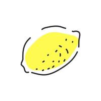 Juicy lemon on a white background. Contour abstract illustration. vector