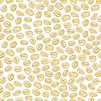Oatmeal vector pattern. Seamless background of cereal grains. Isolated muesli pattern on a white background. Healthy eating