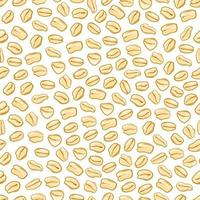 Oatmeal vector pattern. Seamless background of cereal grains. Isolated muesli pattern on a white background. Healthy eating